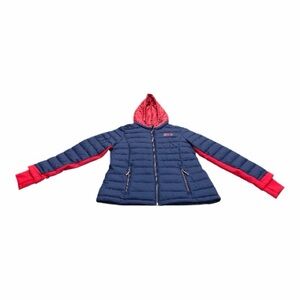 Tommy Hilfiger Packable Lightweight Puffer Jacket Women’s Size Large, Red Blue
